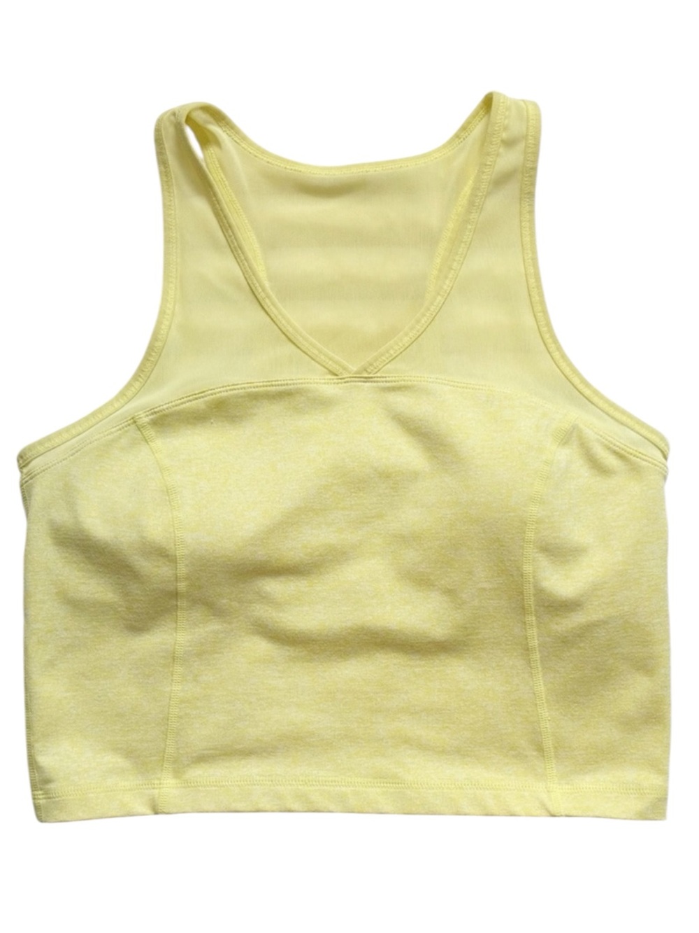 ZELLA Cropped Tank Sports Bra Yellow Padded Athletic Top Size Large Activewear